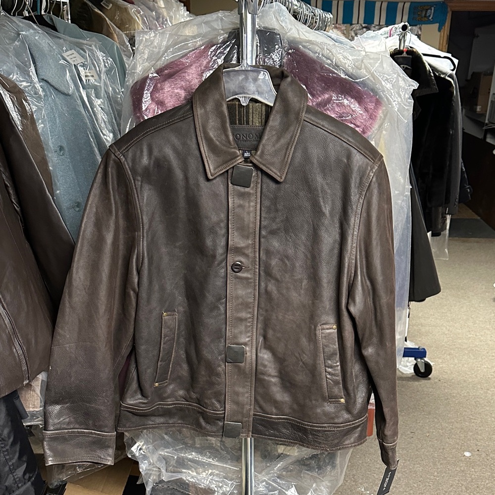 Sonoma Men's Brown Heavy Leather Field Jacket